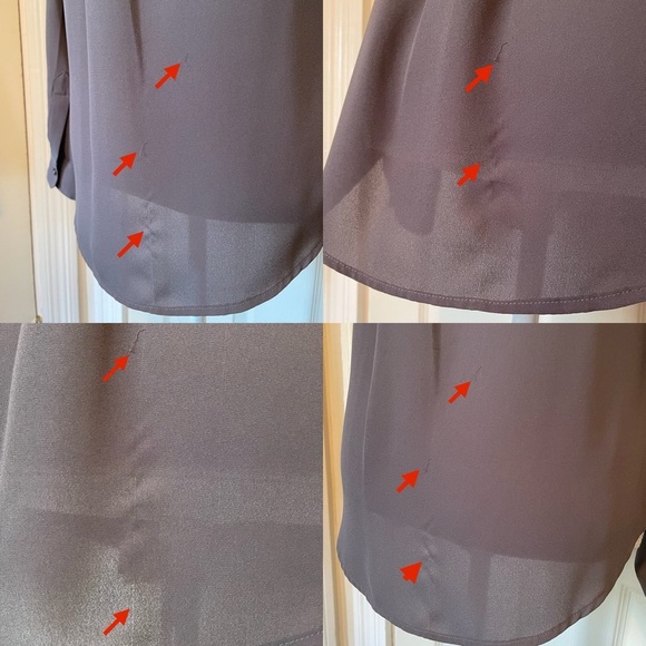 Banana Republic Sheer Gray Long Sleeve Button Up Women’s XS Blouse - Picture 5 of 10